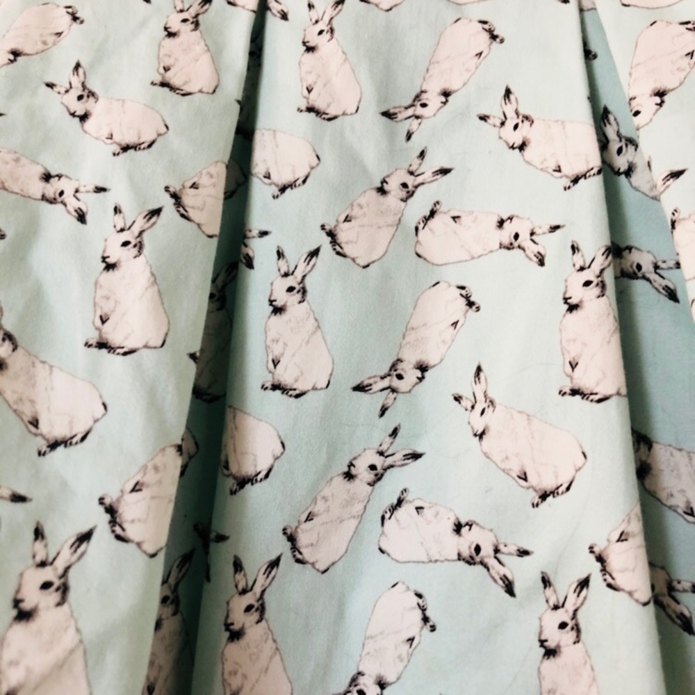 Topshop Bunny Print Mint Green Skirt